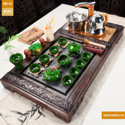 Bàn trà điện thông minh gỗ mặt đá B103