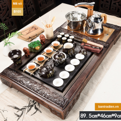 Bàn trà điện thông minh gỗ mặt đá B105
