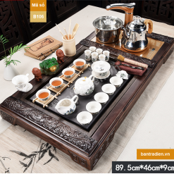 Bàn trà điện thông minh gỗ mặt đá B106