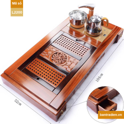 Bàn trà điện thông minh cao cấp gỗ hương L2200