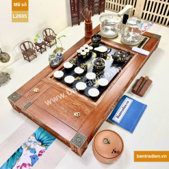 Bàn trà điện thông minh cao cấp gỗ hương L2605