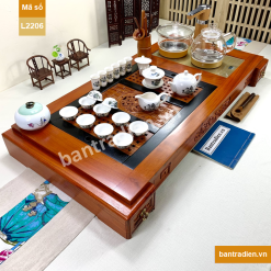 Bàn trà điện thông minh cao cấp gỗ hương L2206