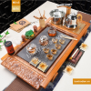 Bàn trà điện thông minh gỗ mặt đá B074