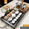 Bàn trà điện thông minh gỗ mặt đá B056
