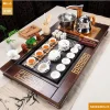 Bàn trà điện thông minh gỗ mặt đá B126