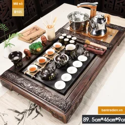 Bàn trà điện thông minh gỗ mặt đá B105